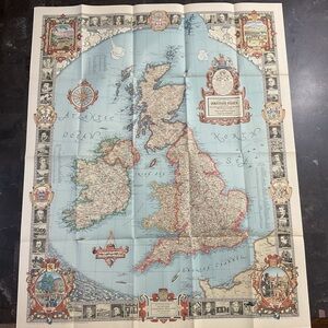 1937 National Geographic Modern Pilgrims map of the British Isles